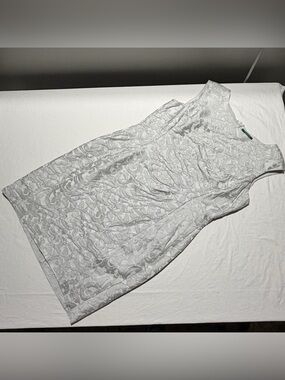 Ralph Lauren Silver Lace Sheath Cocktail Dress